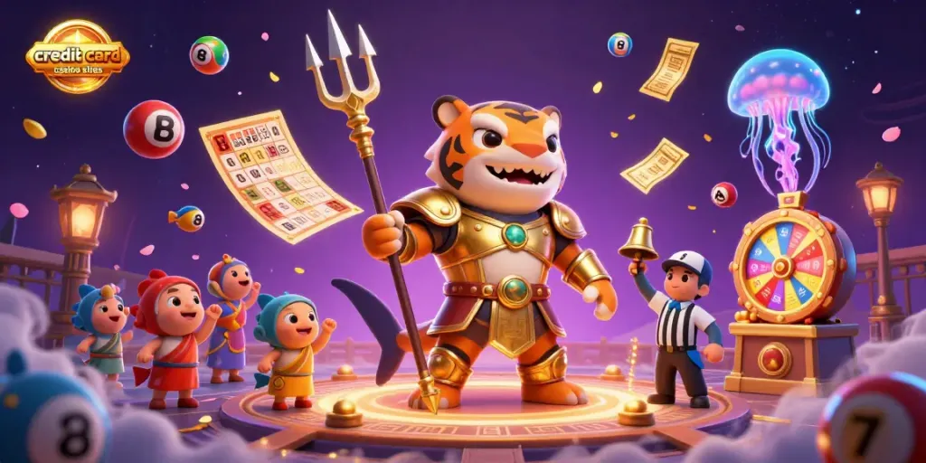 Engage with top credit card casino sites amid vibrant undersea festivities.