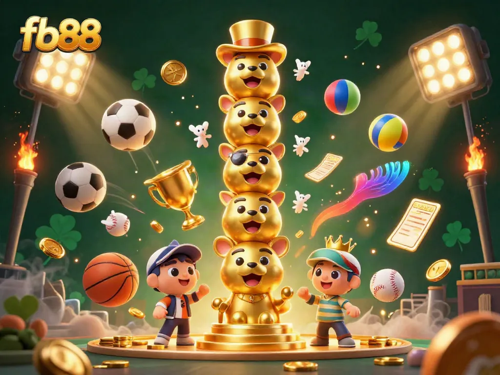 Experience the vibrant excitement of fb88 with dynamic sports elements and a magical totem.