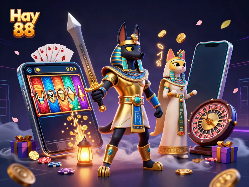 Engage in exciting gameplay with Hay 88, featuring vibrant casino elements and lucky characters.