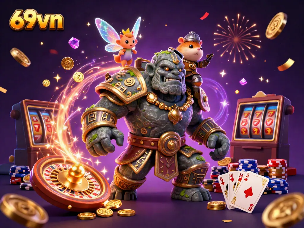 Join the excitement of 69vn with magical characters, vibrant casino elements, and engaging games.