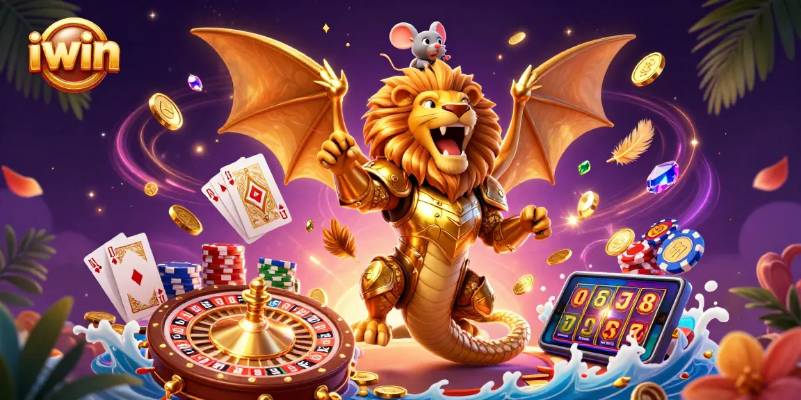 Spin the iwin casino roulette with dynamic golden coins and vivid gem stones all around.