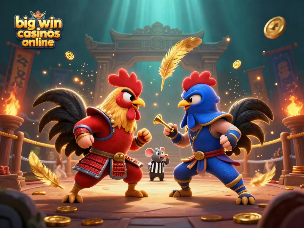 Experience big win casinos online with thrilling rooster duel in a dynamic casino scene.