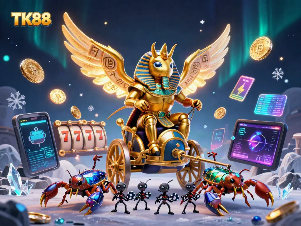 Engage with the thrilling TK88 online gaming experience amidst vibrant, dynamic casino elements.