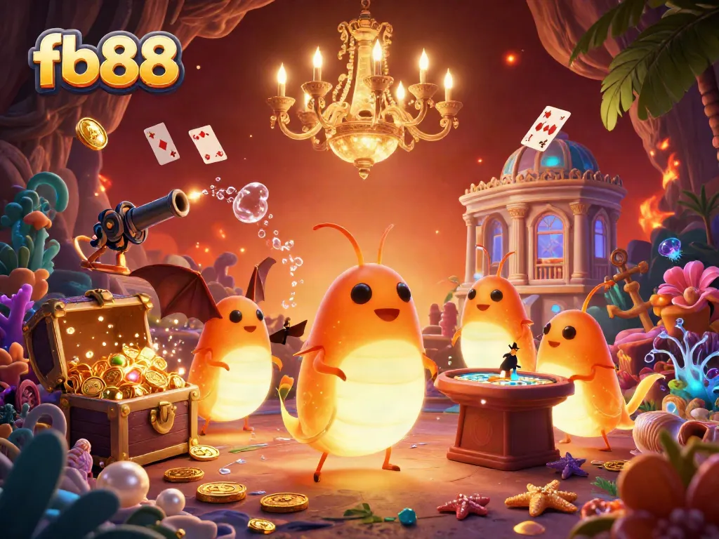 Experience exciting games at fb88 with a vibrant casino cave, led by glowworms and a bat dealer.