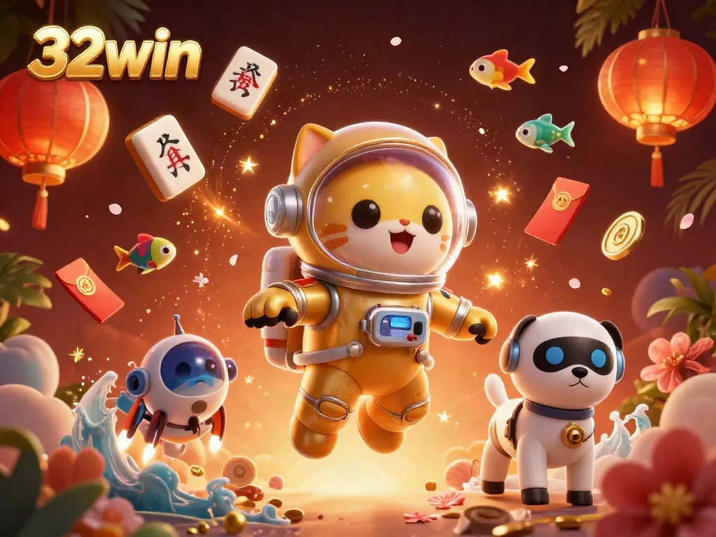 Engage in thrilling adventures with 32win's vibrant casino universe featuring colorful characters and games.